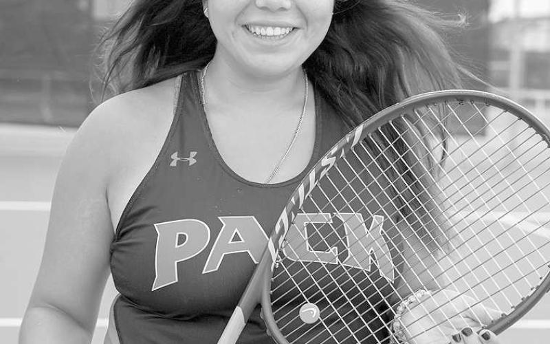 100 WINS- Levelland tennis coaches Jeff Braziel, Chad Lawson, and the pack tennis family are excited to say congratulations to senior AnaDelia Sanchez for becoming the newest member of the 100 wins club! We are so proud of AnaDelia’s tennis success! Congratulations. (Photo Courtesy of Cristal Isaacks)