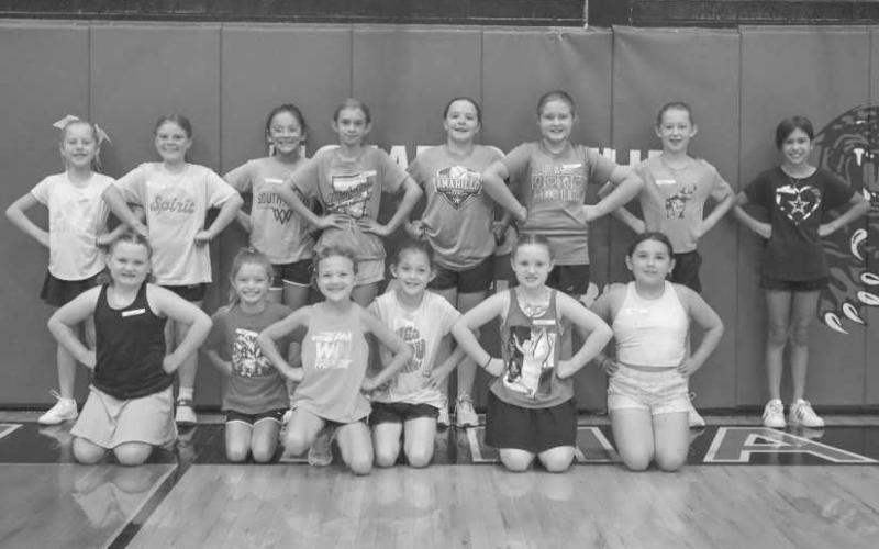 CHEER - Whitharral ISD hosted the Whitharral All-Sports Camp this past Monday through Wednesday . Pictured above are all the students who attended the camp Monday morning in the Whitharral Gym. (Staff photo by Aalijah Soliz)