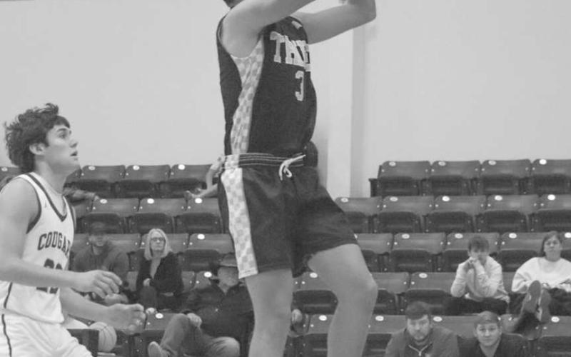 MID-RANGE - Morton Indian E.J. Rivas shot the ball from mid-range during the team’s game against the Klondike Courgars on the road. (Staff photo by Aalijah Soliz)
