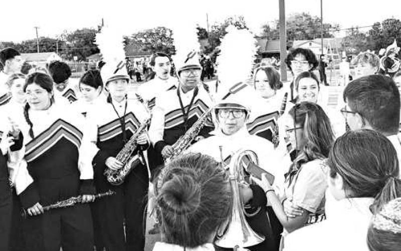 Levelland Lobo Band members waiting to perform at the UIL Region16 Marching Band Competition.