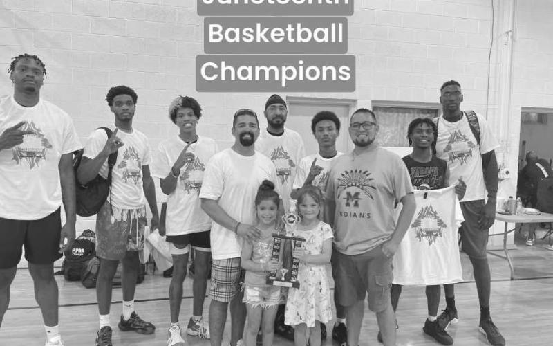 BASKETBALL CHAMPIONS - This team went undefeated this past weekend to win the tournament during the 34th Annual Juneteenth Celebration held at L.G. Griffin park in Levelland. The basketball tournment is one of the highlights of all the activites held throughtout the weekend. (Submitted Photo)