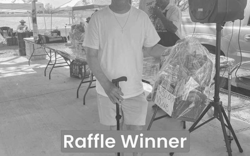 RAFFLE WINNER - Randy Kemp won a $250 dollar lottery basket this past weekend during the Annual Juneteenth Celebration held in Levelland .The theme for this year’s event was ‘Preserving Our Roots, Embracing Our Future.’ (Submitted Photo)