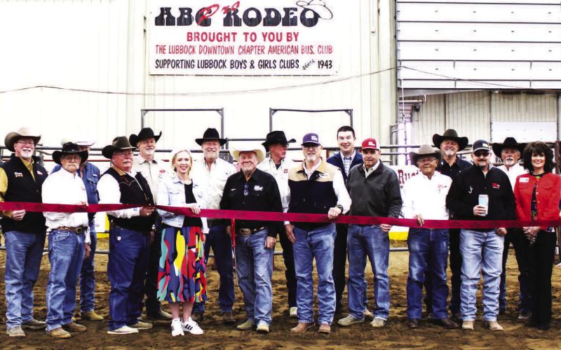 ABC Pro Rodeo-- Levelland Chamber of Commerce and the ABC Pro Rodeo cut the ribbon at the Mallet Event Center on April 1, marking the start of the 83rd annual ABC Pro Rodeo. The event ran from April 2-4 and featured professional rodeo competitions, lots of fun and entertainment. (Staff photo by Shelby Radford)