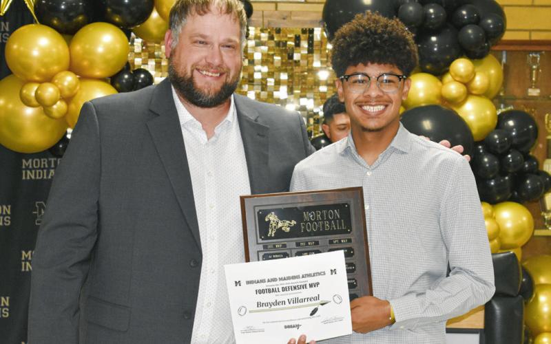 FOOTBALL DEFENSIVE MVP - Brayden Villarreal. (Staff photo by C.R. Calhoun)