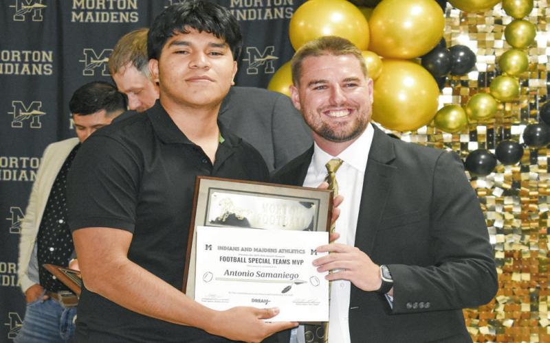 FOOTBALL SPECIAL TEAMS MVP - Antonio Samaniego. (Staff photo by C.R. Calhoun)