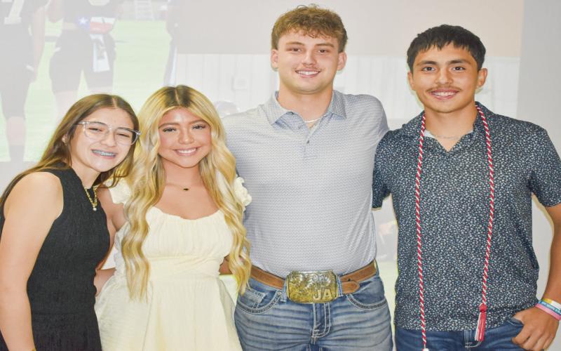 GOLF AWARDS - Girls MVP: Natalie Ramirez, Girls Fighting Heart: Addysyn Sabala, Boys MVP: EJ Rivas and Boys Fighting Heart: Jaeden Alvarado. (Staff photo by C.R. Calhoun)