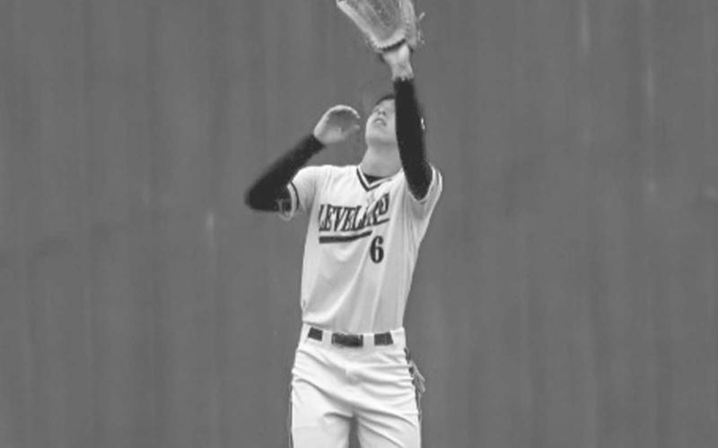 EASY OUT - Levelland Lobo Anson McMahan caught the pop fly center field this past Friday as the visiting team in Snyder where they won 15-4. (Staff photo by Aalijah Soliz)