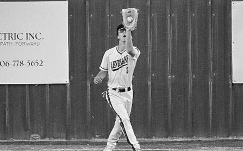 OUT - Levelland Lobo Jacob Swain caught the fly ball in center field during the team’s first game of the WIT Classic at home. (Staff photo by Aalijah Soliz)