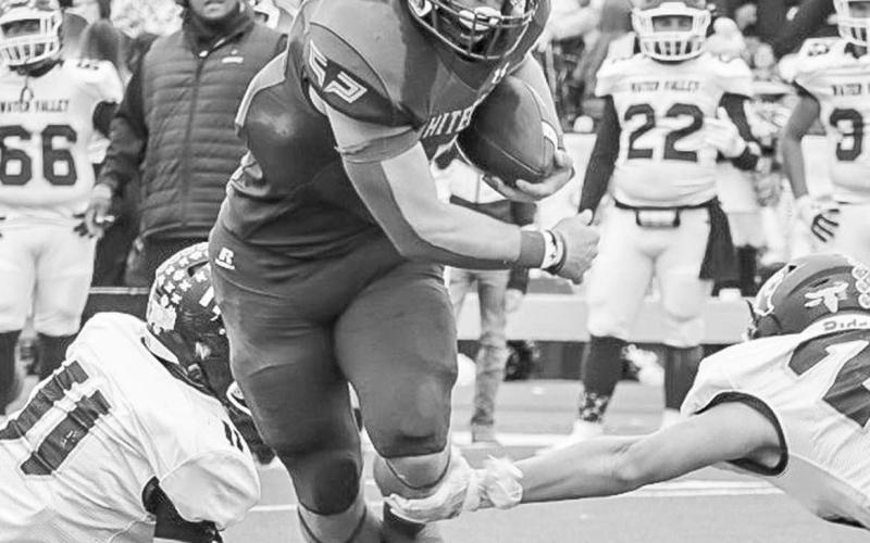 GET OFF ME - Whiteface Antelope Ethan Kauffman ran through two tackles during his touchdown run last Saturday in Lamesa during the team’s win. (Staff photo by Aalijah Soliz)