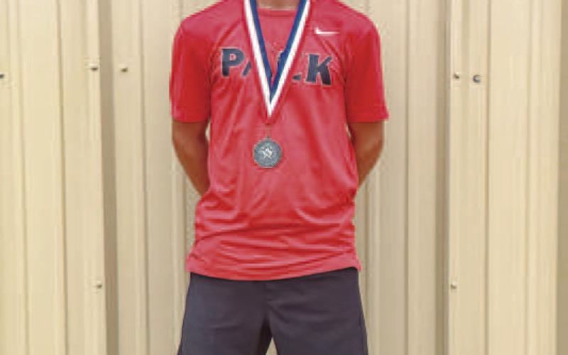 REGIONALQUALIFIER - Levelland Varsity Pack Tennis competed in their district tournament April 28-29. Pictured is Nathan Ellis who was District Runner-Up in the tournament and qualified for the regional tournament in boys singles. (Photo courtesy of Cristal Isaacks)