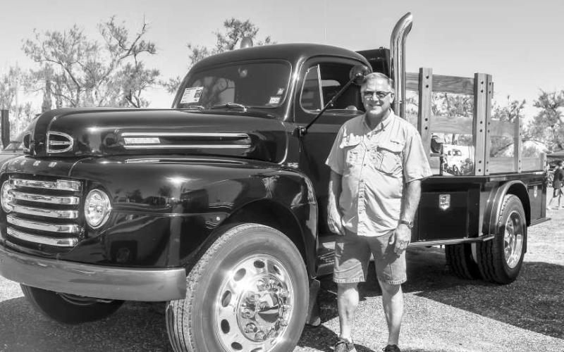 1949 F5 FORD TRUCK- Pictured is Buddy Dyer with his Class I-90- Older 1949 F5 Ford Truck. Dyer was one of the many participants in the 18th Annual Thunder on the Plains Car Show. The event took place on Saturday at the Levelland City Park. (Photo courtesy of Emily Campos)