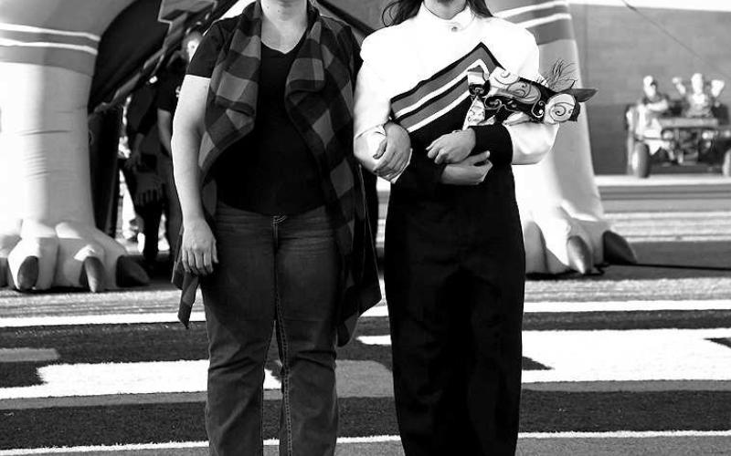 SENIOR BAND - Levelland seniors were recognized last Friday during the Lobo football home game against the Borger Bulldogs. Senior Andrew Mata was escorted by his mother Elizabeth Mata. (Staff Photo by Dom Puente)