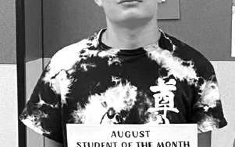 LMS STUDENT OF THE MONTH–Levelland Middle School eighth grade student Aztlan Rodriguez received Student of the Month for October. He was selected for having a good attitude, giving effort, taking action doing good things and showing positive leadership. (Submitted Photo)