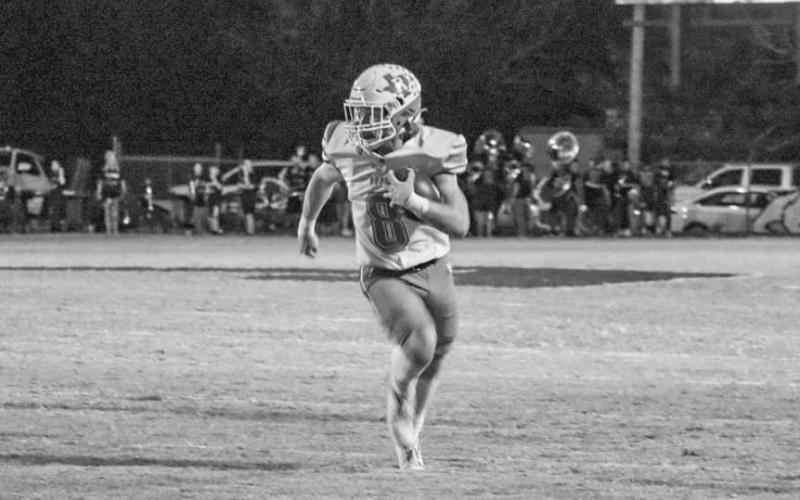 OPEN FIELD - Ropes Eagle Ryland Kieth got into the open field against the Tahoka Bulldogs October 11th in the team’s district opener on the road. (Staff photo by Aalijah Soliz)