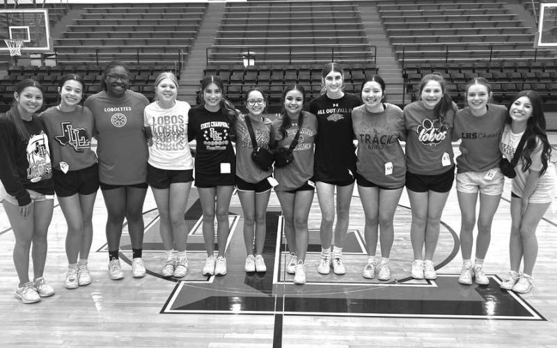 NEW VARSITY CHEER - LHS has announced the new Varsity Cheer Squad. Pictured are: Addisen Campbell-11th (not photographed) Mackenzie Dominguez-11, Cathy Luna -11, Cailey Mckay-11,Allison Monge-11, Kamilah Baeza-10, Hailyn Grant-10, Sydnii Joyce-1,Krystal Bunker-9,Mattie Buxkemper-9,Aralyn Gipson-9, Hannah Murillo-9 and Carlee Rodriguez-9.(Photo submitted by Cristal Isaacks)