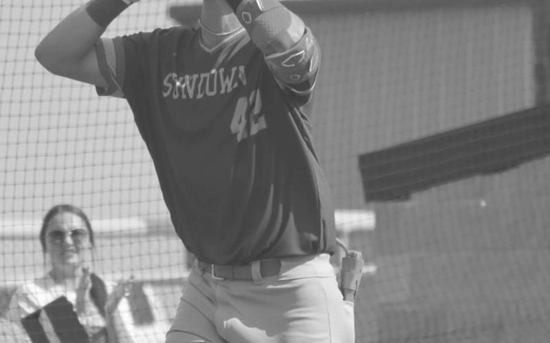 HOMERUN - Sundown Roughneck Jaxon Rodriguez hit a home run duing the team’s game this past Tuesday at New Home during UIL district play. (Staff photo by Aalijah Soliz)