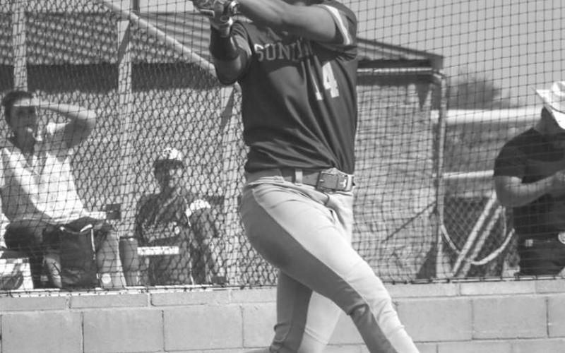 PERFECT SWING - Sundown Roughnecks Isaac Lopez swung at the pitch during the team’s game this past Tuesday at New Home for district play. (Staff photo by Aalijah Soliz)