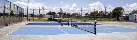 REVAMPING OLD TENNIS COURTS - The City of Levelland Parks Department has been working to transition the old tennis courts adjacent from the Levelland Fire Station on 4th Street into pickleball courts. The work has been done in-house by the parks staff and the project is being funded by the Levelland Community Development Corporation (LCDC). Park Director Dustin Reichelt explained that there is still work needing to be done before the courts will be open. The City of Levelland will announce the opening date 