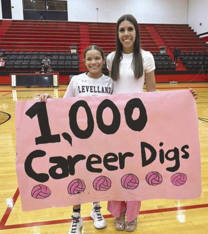 1,000 DIGS - In addition to the Loboettes sweeping the Estacado Lady Mats in straight sets, Loboette Aubree Gaona earned her 1000th career dig. Coach Gibson said, “I’ve had Aubree with me for three years now and it’s been fun watching her grow as a player and as a leader for our team. I’m proud of how hard she’s worked to make it to this accomplishment and I can’t wait to see what else she does. I’m so thankful that I have the opportunity to coach these girls.” (Photo courtesy of Levelland ISD)
