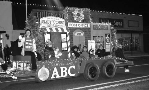 PARADE TIME - The ABC School participated in the Mainstreet Lighted Parade on Thursday. Best Student float received $500 or best overall Traveling Trophy. What a great way to start the Holiday.(Staff photo by Emily Campos)