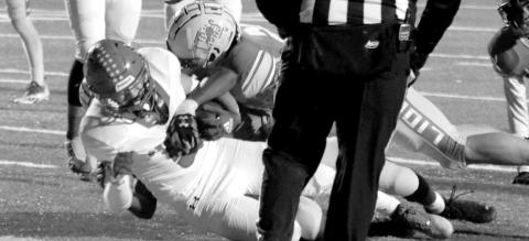 POWER RUN- Sundown Roughneck Alex Bocanegra powered across the goal-line in a road loss to New Deal last Friday. The Roughnecks will play host to the Tahoka Bulldogs on Friday. (Photo Courtesy of Chris Bratcher)