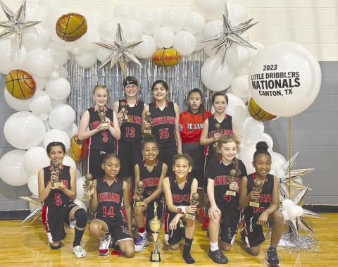 JUNIORS- Three Levelland Girls Little Dribblers All-Star Teams traveled to Canton, Tx to compete in the Little Dribblers National Tournament. The junior girls’ team were national runner-up! Team members are: Abrielle McCleod, Roxie Hall, Averi Escobar, Mia Hernandez, Charley Smith, Zaylei Sanchez, Kenna Grant, Lazeah Braithwaite, Kamrynne Hester, Natalie Manahan, and Alley Perez. (Photo Courtesy of Kylie Boggs)