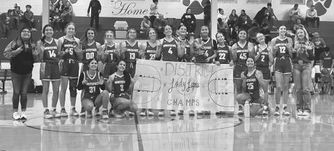 DISTRICT CHAMPS - The Whiteface Lady Lopes won district champions with their last win over the Amherst Lady Bulldogs 69-14. The team will be playing at Trinity Christian for their first round of playoff with their opponent TBD at 6 p.m.