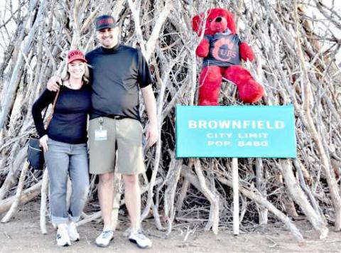LEVELLAND SUPERINTENDENT-- The LISD superintendent Dr. Don Heseman and his wife attended their first Lobo bonfire.(Staff photo)