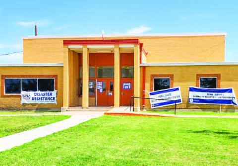 DISASTER RECOVERY CENTER - Community members of Hockley County are encouraged to go to the FEMA Disaster Recovery Center that has opened as of the Civic Center located at 1900 McKinley at the Levelland City Park. Hours of operation will be from 7 a.m. to 7 p.m. until July 12. FEMA, the American Red Cross and U.S. Small Business Administration (SBA) are in attendance offering resources for those in need following the devastating storms the area suffered in May. (Staff photo by Dom Puente)