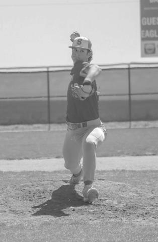 STRIKE - Sundown Roughneck Rayden Flores pitched for the Sundown Roughnecks this past Thursday in the team’s matchup against the Ropes Eagles as the visiting team. (Staff photo by Aalijah Soliz)
