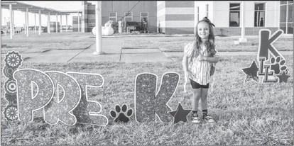 Pictured is Layce’Jaide Nino who startded Pre-k this Thursday at the Levelland ISD ABC school. Nino shared that she was very excited to start school and make friends. (Photo courtesy of Emily Campos)