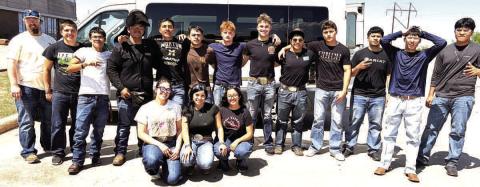 MORTON FFA WELDING-- The Morton FFA welding team traveled to Wichita Falls to put their skills to the test and earn certifications. Jesus Aguirre placed third overall with his weld. (Morton ISD photo)