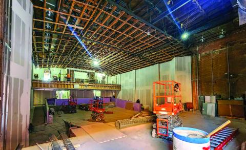 TAKING SHAPE - Rennovations of the Wallace Theater continue with an anticipated completion time of February 2025. Several milestones have been reached with a few more on the horizon. Pictured is the Wallace Auditorium in its current state. Crews have reinforced the steel beams in the ceiling, walls have been drywalled, the second floor balcany is currently being worked on as well as new handrails for the aisleways. Additional concrete work is planned for the future. (Staff photo by Dom Puente)
