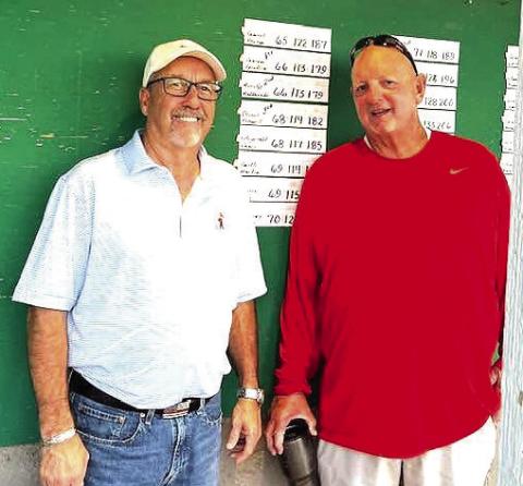 - Bobby Sansom and Terry Spradlin won the S.A.L.T golf tournament held at the Levelland Country Club this past weekend. (Photo provided by Levelland Country Club)