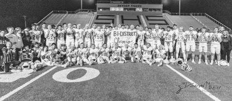BI-DISTRICT CHAMPS - The Ropes Eagles took on the Sterling City Eagles this past Friday where Ropes won 65-12, to move onto the Area Round to take on the Farwell Steers in Sundown this Friday. The Eagles move up to 10-1 on the season with Head Football Coach Beau Riker. (Photo courtesy of Donovan Martin)