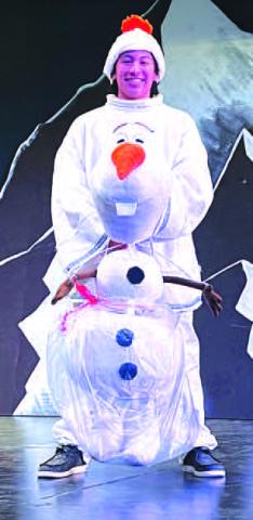 OLAF - Jeremiah Coronado will be playing the role of Olaf during the Frozen Jr. shows that are slated for January 4-7. The cast includes local students from Hockley County. (Photo courtesy of Jen Cagle-Gilmore)
