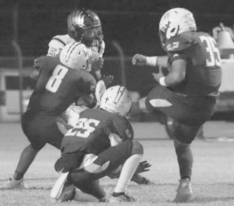 IT’S GOOD - Whiteface’s Damian Castaneda went 5-for-8 with one kick blocked in extra-point kicks to help the Antelopes to a 60-8 UIL District 3-1A1 high school six-man football win over O’Donnell in Whiteface last Friday. Extra-point kicks in six-man football are worth two points. The Antelopes will take on the Borden County Coyotes in Gail Friday at 7:30 p.m. for the district championship. (Photo courtesy of Holly Crutcher)