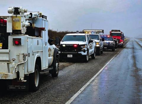 DANGEROUS WEATHER CONDITIONS - Heavy fog and wet road conditions Wednesday morning resulted in multiple vehicle wrecks throughout Hockley, Cochran and Lubbock County. Morning commuters are encouraged to practice safe driving methods during early morning hours as fog becomes more common across the area. Drivers are encouraged to plan ahead and give themselves extra time to commute to destinations. Pictured are DPS, Cochran County Sheriff’s, and Whiteface Fire tending to a rollover that occured near the Cochr