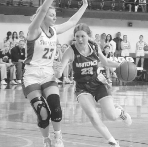 TOUGH TREADING - Whiteface Lady Lope Hannah Blankenship drove the ball past the Nazareth defense during the team’s last game of the season this past Friday at SPC. (Staff photo by Aalijah Soliz)
