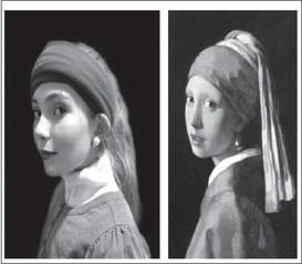 RECREATING- LMS students in Ms. Leeann Jackson’s Art Classes were challenged to recreate famous paintings. Ms. Jackson says, “I’m so proud of their hard work!” LMS 6th grade student Hollyn Howard portraying the “Girls With The Pearl Earring,” by Johannes Vermeer. (Photo courtesy of Cristal Isaacks)