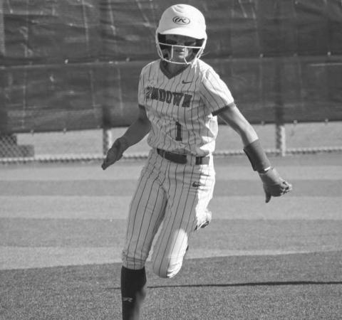 FULL SPEED - Sundown Roughette Breigh Gregory rounded third base during the team’s game against the Sunray Lady Cats in their dominant win. (Staff photo by Aalijah Soliz)