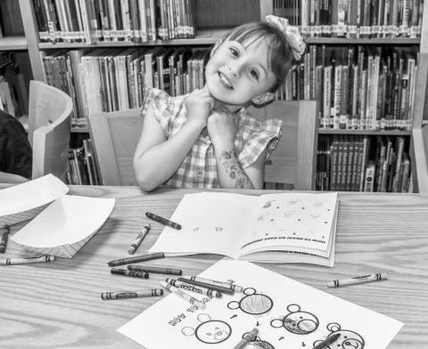 DOODLE TIME - On Wednesday, the Hockley County Library had their summer program event called Doodles and Donuts. Participating was Leslie Scott who has enjoyed the program this summer. Scott said she also has chickens as pets that she enjoys. (Photo courtesy of Emily Campos)