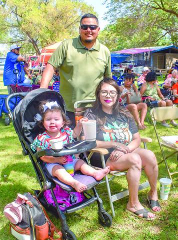 JAMAICA FUN-The Munoz family attended the Jamaica in Morton on Sunday that was held by the St. Ann’s Catholic Church. Pictured is Tim and Angelica Munoz and daughter Anali Munoz. (Photo courtesy of Emily Campos)