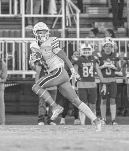 INTERCEPTION - Ropes Eagle Reese Williams got himself a pick-six against the Tahoka Bulldogs last Friday night in the team’s district opener on the road. (Photo courtesy of Donovan Martin)