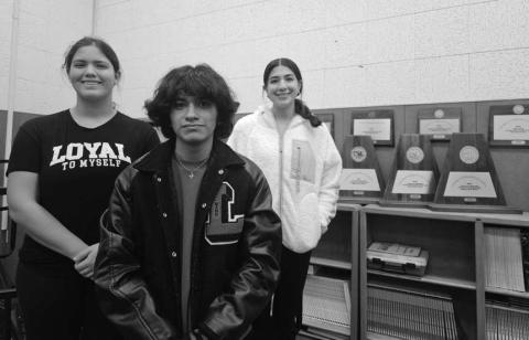 PRE AREA CHOIR--LHS choir members Isreal Gutierrez, Paula Castellanos and Emily Perez participated in pre-area auditions last week and made it to the next round of auditions. LHS choir director Josh Ballard said , "The top eight chairs make it to the next round of auditions, then they have one more round of auditions before making it to State Choir.” All three students improved their chairs from the last audition and have a chance of going to state. Ballard states “I'm super proud of them and everyone who t