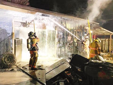 BUSY EVENING FIGHTING FIRES