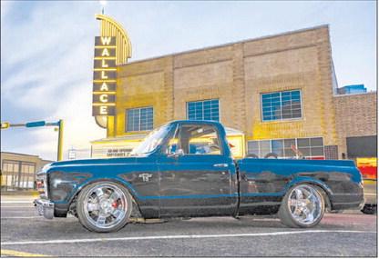 CRUISE WINNER - Pictured is a Chevy C10 driven by Raul and Chrisann Orosco after receiving an award during the Thunder on the Plains Cruise. Several cruise participants were chosen by the Thunder on the Plains Committee for awards. (Photo courtesy of J. Conrad Photography)