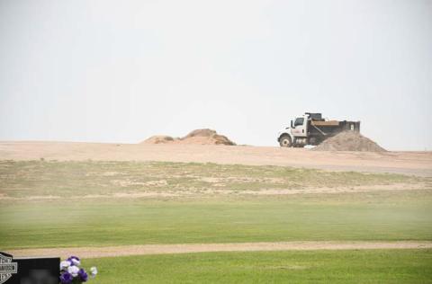 DIRT WORK - The Levelland Cemetery is doing some slight dirt work for some remodeling. Make sure to keep Levelland Beautiful. (Staff photo by Hannah Woodrum)