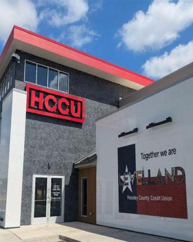 NEWEST MOSAIC-Pictured is the complete mosaic located on the building of the Hockley County Credit Union (HCCU). HCCU employes and members of the community worked together last Sunday adding the finishing touches to Levelland’s newest mosaic. (Photo courtesy of HCCU).