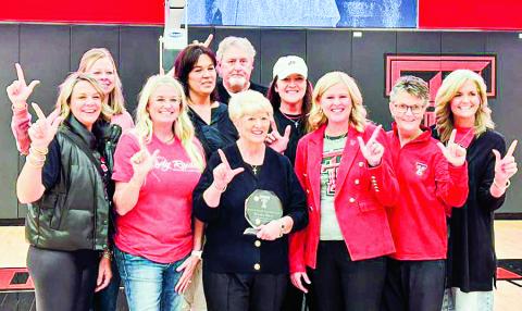 1993 NATIONAL CHAMPIONS - Levelland's own Terri White was inducted into the Texas Tech Ring of Honor this past weekend as a part of the 1993 Lady Raiders National Championship team. White served as a Graduate Assistant Coach on the team. Pictured on the front row is Melinda Schmucker Pharies, Stephanie Scott Rathael, Coach Marsha Sharp, Terri Meyer White, Vicki McKenzie and Krista Kirkland Gerlich. Pictured on the back row is Janice Farris Legan, Cynthia Clinger Kinghorn, Linden Weese and Kim Pruitt Wilson.